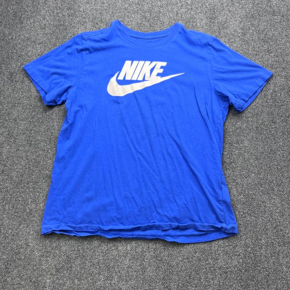 Nike Sportswear Graphic Swoosh Royal Blue Cotton Short Sleeve T-Shirt